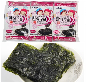 【2袋】韩国进口 ZEK海苔/竹盐烤海苔15g（3包）*2鲜美爽口的味道
