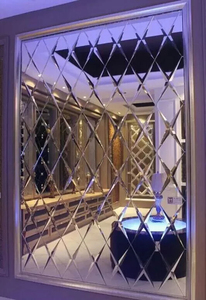 餐厅客厅酒店KTV玻璃背景墙装饰镜面造型放射边茶镜灰镜银镜玻璃