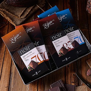 德国原装进口零食爱丽莎70%85%可可海盐味薄荷黑巧克力块盒装100g