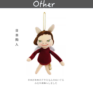 日本代购Nara奈良美智正版恶魔天使翅膀娃娃公仔玩偶毛绒包包挂件