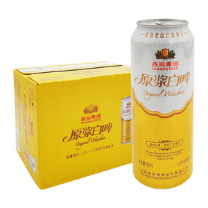 燕京啤酒12°P原浆白啤500ml*12罐整箱装燕京白啤含浓郁丁花香气