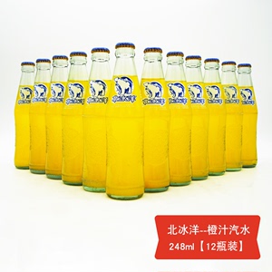 老北京 北冰洋汽水 桔子味248ml*12瓶 玻璃瓶  桔汁果汁 橙汁饮料