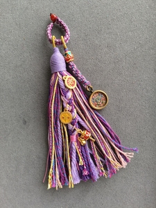新品推荐扎基拉姆紫色包挂吊坠包挂件拉萨直发包邮总长18厘米左右