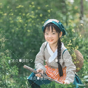 女童汉服儿童拍照摄影服装复古中国风唐装小女孩肚兜围裙