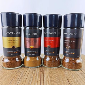 德国进口Davidoff大卫杜夫香浓型意式浓缩纯黑速溶咖啡粉玻璃瓶装
