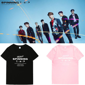 GOT7专辑SPINNING TOP周边应援打歌衣服同款男女纯棉短袖T恤