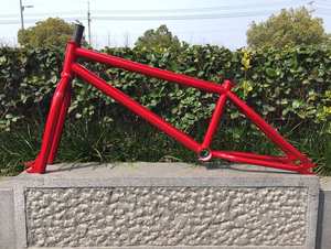 魔笛BMX小轮车表演车街车花式特技车架前叉全铬钼钢 烤漆透明红色