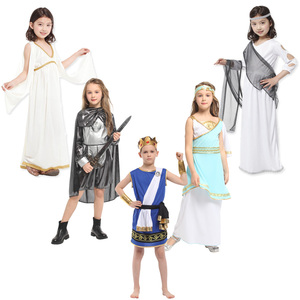 万圣节儿童服装 男 女童 古希腊神话神王宙斯雅典娜女神公主衣服