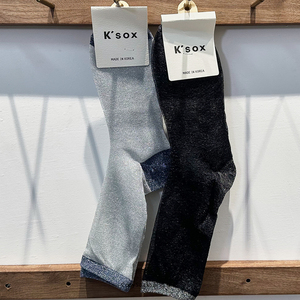韩国进口k'sox拼色亮丝袜超薄半透玻璃丝中筒袜春夏小性感女袜