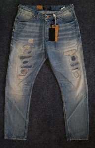 Scotch＆Soda Dean苏格兰缝纫机 高端弯刀水洗磨破缝线做旧牛仔裤