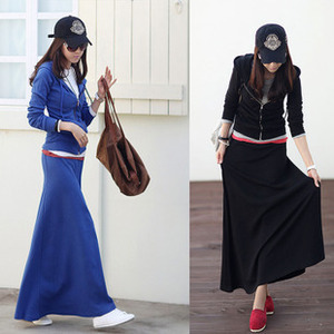 春秋新款韩版休闲套装加大码女装长袖外套连帽卫衣+长裙两件套装