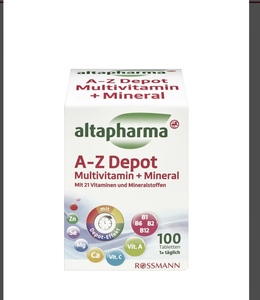 包邮 现货德国 Altapharma A-Z 21种复合维他命＋矿物质 100粒