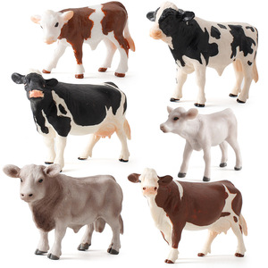 6款奶牛模型公牛小牛动物母牛荷斯坦西门塔尔牛摆件儿童早教玩具