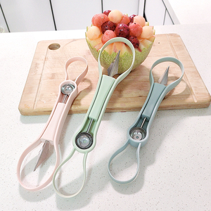 新款四合一水果挖球勺取瓤器雕花刀双头挖果肉器多功能水果分割器