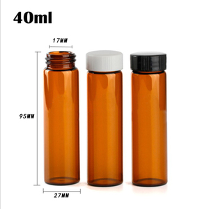 40ml螺口小玻璃瓶带塑料铝盖透明瓶创意样品瓶试剂药用实验瓶化工