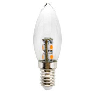 led灯泡神台灯莲花灯E12E14蜡烛尖泡LED节能灯泡1W透明磨砂玻璃罩