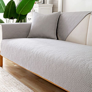 北欧简约沙发垫纯棉布艺四季防滑纯色通用现代实木坐垫沙发套罩巾