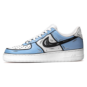 Nike耐克Air Force1空军球鞋定制AF1北卡蓝二次元描边男女板鞋diy