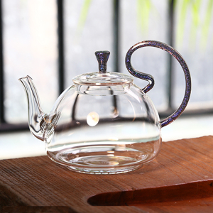 自慢堂茶壶耐高温玻璃花茶壶单壶泡茶玻璃中号高硼硅耐热玻璃茶具