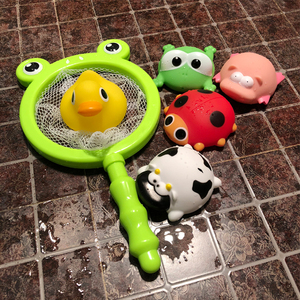 儿童宝宝浴室洗澡沙滩戏水玩具塘胶动物喷水动物玩具捞鱼玩具
