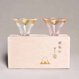 日本进口佐佐木富士山祝福情侣对杯婚礼敬茶杯结婚日式礼物玻璃杯