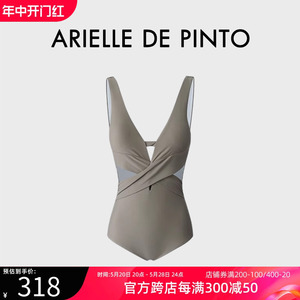 法国ARIELLE DE PINTO连体泳衣女带钢托聚拢纯欲风高级感日系泳装