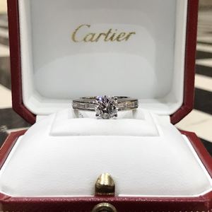 Cartier卡地亚钻戒二手1克拉铂金戒指婚戒1.02ct F色IF净度全套