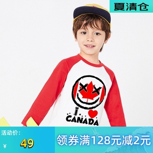2022世界杯长袖T恤中小童衣服萌娃时尚加拿大队宝宝童装纯棉体恤