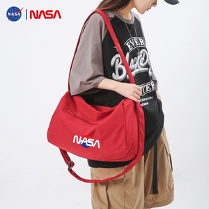 NASA联名运动健身包男短途轻便旅行包大容量女纯色简约单肩包