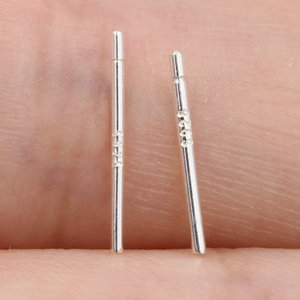 S925纯银耳针棒子小银针预防耳朵被堵耳塞diy细银针耳钉隐形耳环