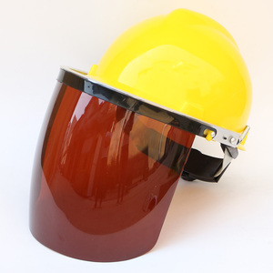 安全帽电焊面罩配帽式气焊工氩弧焊接pc打磨防尘紫外线防护面屏具