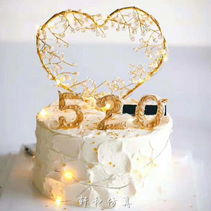 2019年网红蛋糕模型新款爱心珍珠皇冠520女王婚庆生日假蛋糕样品