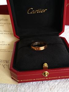 CARTIER卡地亚窄版LOVE玫瑰金戒指 53号 二手奢侈品寄卖回收