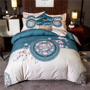 古典民族风1.8m全棉床上四件套2米纯棉被套床单1.5新中式床品秋冬