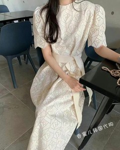 香蜜儿家Astore 韩国东大门女装代购 23春镂空设计腰带连衣裙