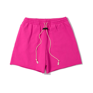 SQQZ PROJECT裤腿散边设计480G毛圈底短裤南鸡米花工作室粉色夏季