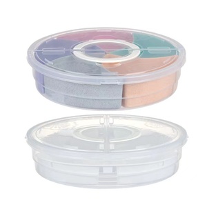 彩虹冰淇淋桶分色盒模具糖果盒礼品盒圆形手提五色干果盒分格塑料