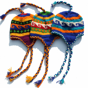 冬季羊毛加厚保暖护耳帽男尼泊尔长辫子帽毛线帽子捂耳帽滑雪帽女