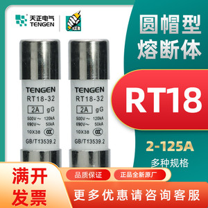 TENGEN天正电气RT18-32/63低压熔断器RO15保险丝开关10A芯子 10*3
