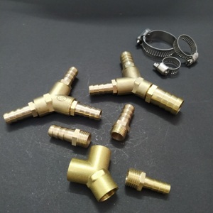 三通宝塔组合款铜变径接头软管转接4-6-8-10-12-14-19-20-22-25mm