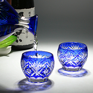 日式清酒壶酒杯江户切子工艺水晶玻璃手工雕刻酒店家用装饰送礼品