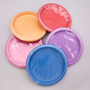 一次性塑料餐盘7寸红色大碟水果盘碟子沙拉牛排西餐盘子圆形烧烤