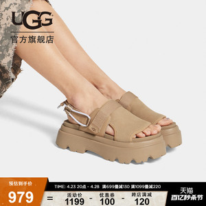 UGG夏季新款女士舒适休闲厚底可调式束带搭扣设计时尚凉鞋1156430