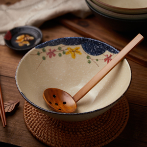 日式创意8英寸陶瓷拉面碗螺蛳粉学生斗笠汤粉复古釉下彩面馆专用