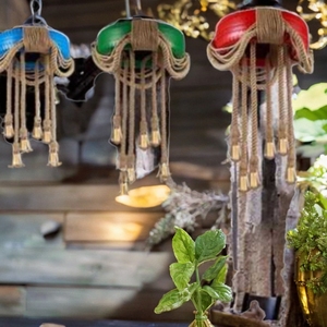 美式创意个性麻绳灯具轮胎工业风餐厅灯酒吧台复古咖啡厅装饰吊灯