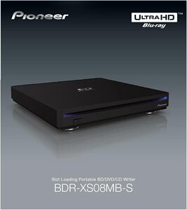 日本代购 先锋4K蓝光光驱BDR-XS08MB-S USB3.2吸入式外置4K刻录机