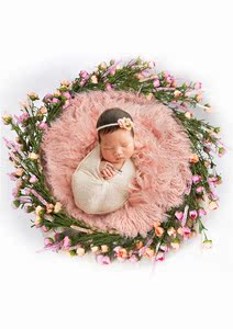 新款儿童摄影道具服饰新生儿宝宝满月百天拍照花环影楼婴儿筐花环
