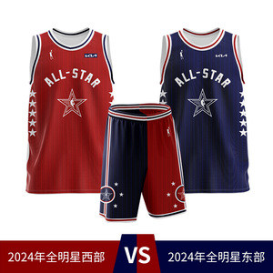2024年全明星球衣詹姆斯字母哥库里东契奇杜兰特篮球服定制美式