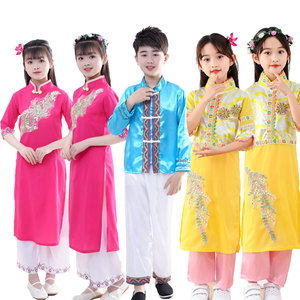 新款男女儿童少数民族风演出服老挝越南服装儿童异域风情越南服装