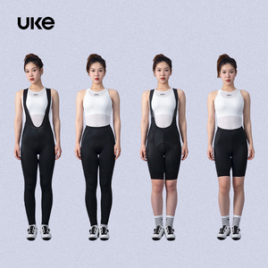 UKE骑行裤女子背带储物骑行长裤背带短裤新款反光多口袋户外运动